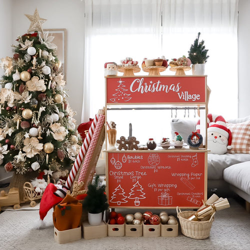 Christmas Shop Front Decals (for the rear of the IKEA DUKTIG play kitchen) | Removable PhotoTex Wallpaper