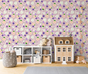Constanza’s Whimsical Flowers | Removable PhotoTex Wallpaper
