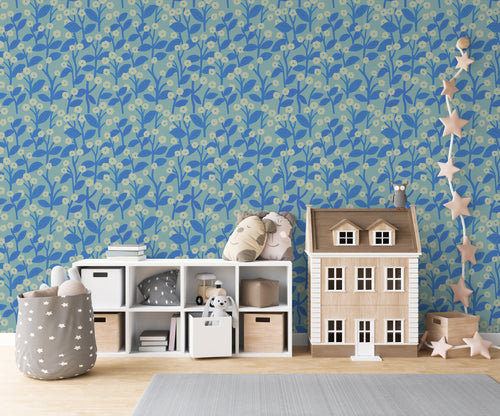 Blue Flowers | Removable PhotoTex Wallpaper