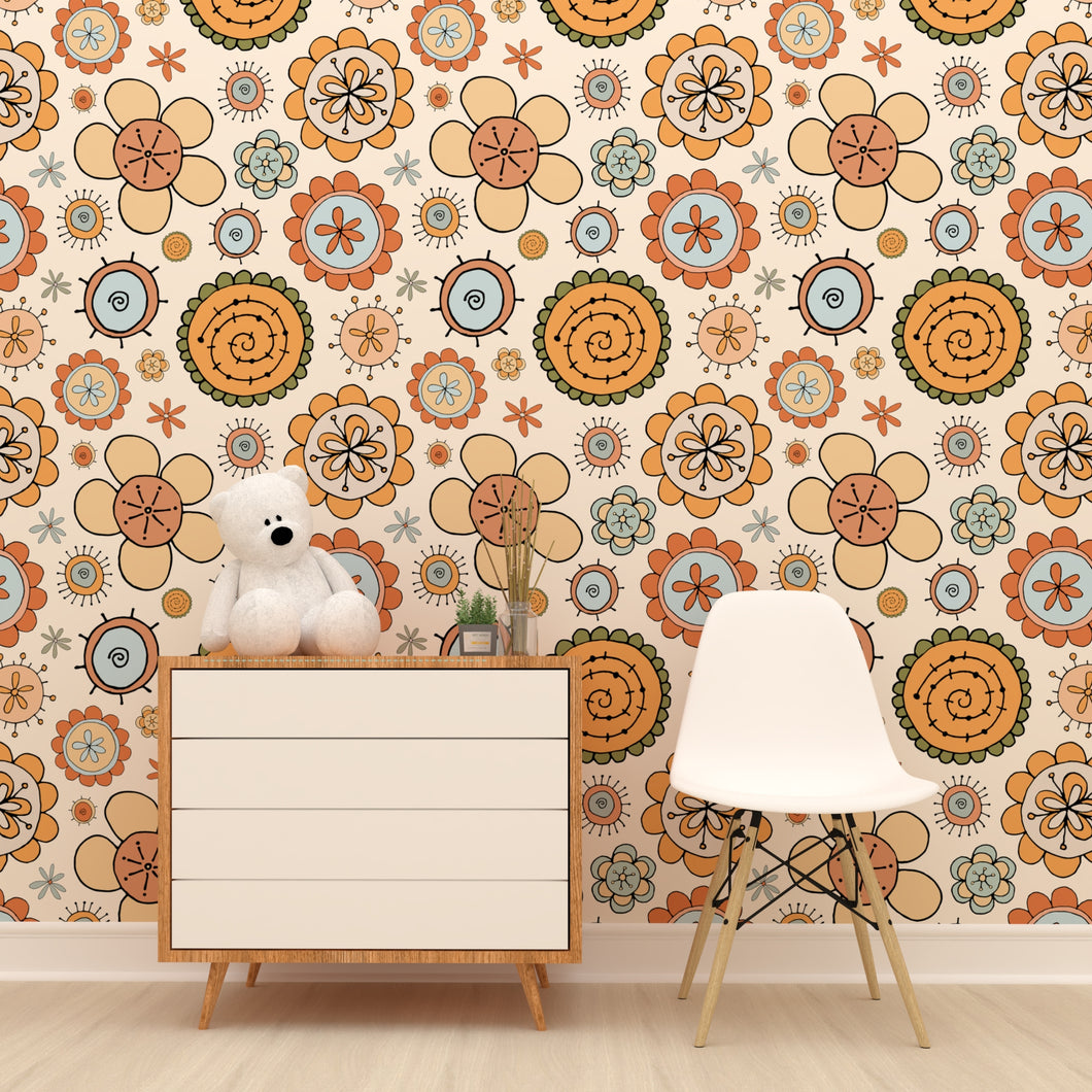 Earthy Doodle | Removable PhotoTex Wallpaper