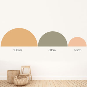Circle and Semi Circle Decals (several textured colourways) | Removable PhotoTex Wall Decals