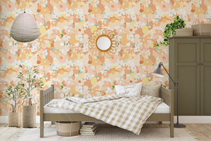 Peachy Floral | Removable PhotoTex Wallpaper