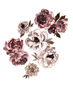 Bella Peony Decals | Removable PhotoTex Wall Decals