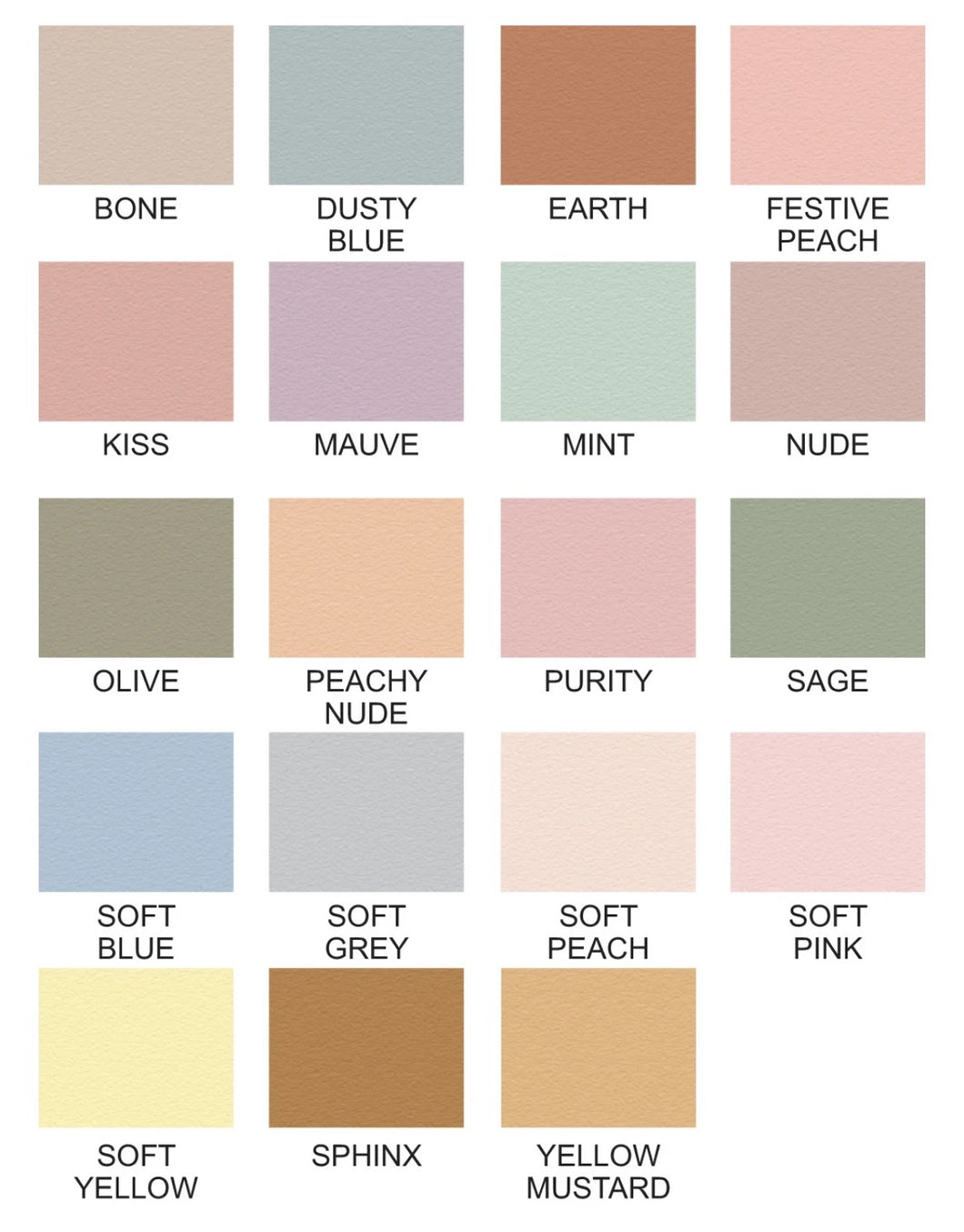 Colour Sample Chart (textured) | Removable PhotoTex Wall Decals
