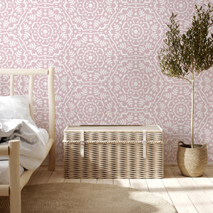 Faux Bone Inlay Rose | Removable PhotoTex Wallpaper